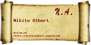 Nikits Albert névjegykártya