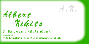 albert nikits business card